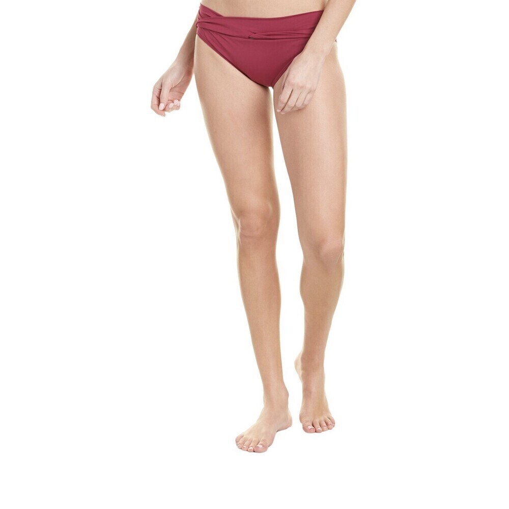 Tommy Bahama Pearl Twist Front High Waisted Bikini Bottom Cabernet Crush Size XS